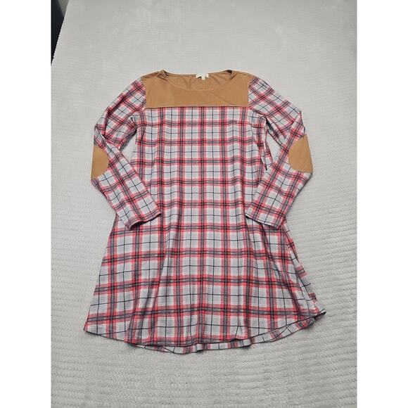 Simply Southern Dresses & Skirts - Simply Southern Dress Womens Large Plaid Flannel Faux Suede